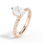 Cindy Pear Cut Lab Grown Diamond 18Kt Rose Gold Engagement Ring - View 3