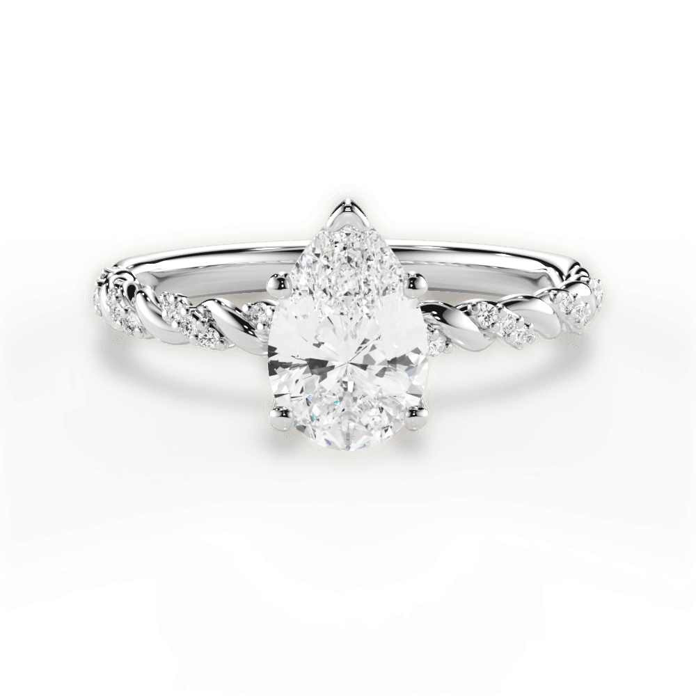 Cindy Pear Cut Lab Grown Diamond Platinum Engagement Ring