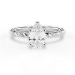 Cindy Pear Cut Lab Grown Diamond Platinum Engagement Ring
