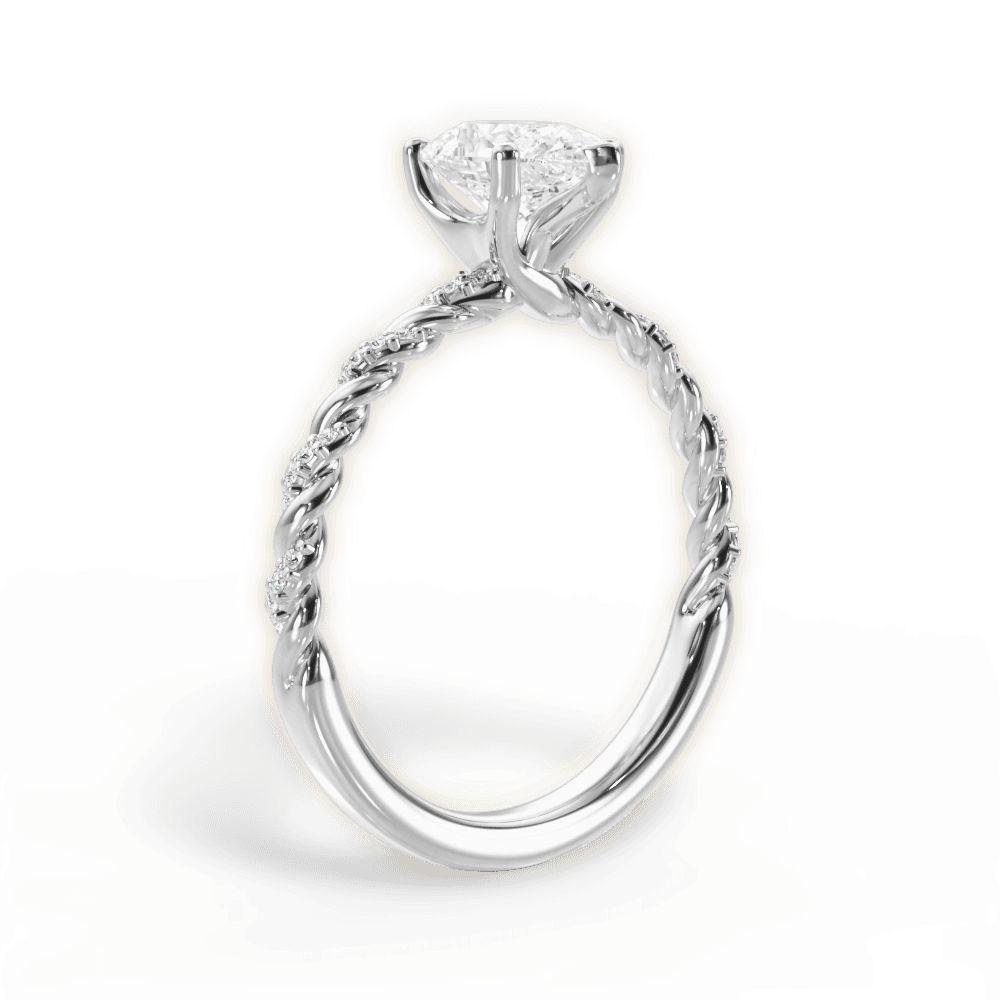 Cindy Pear Cut Lab Grown Diamond 14Kt White Gold Engagement Ring - View 4
