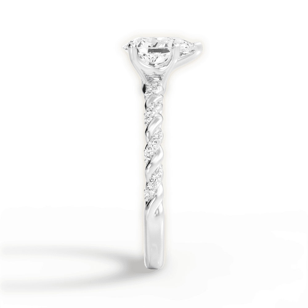 Cindy Pear Cut Lab Grown Diamond 14Kt White Gold Engagement Ring - View 3