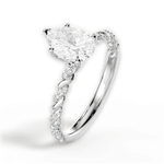 Cindy Pear Cut Lab Grown Diamond 18Kt White Gold Engagement Ring - View 2