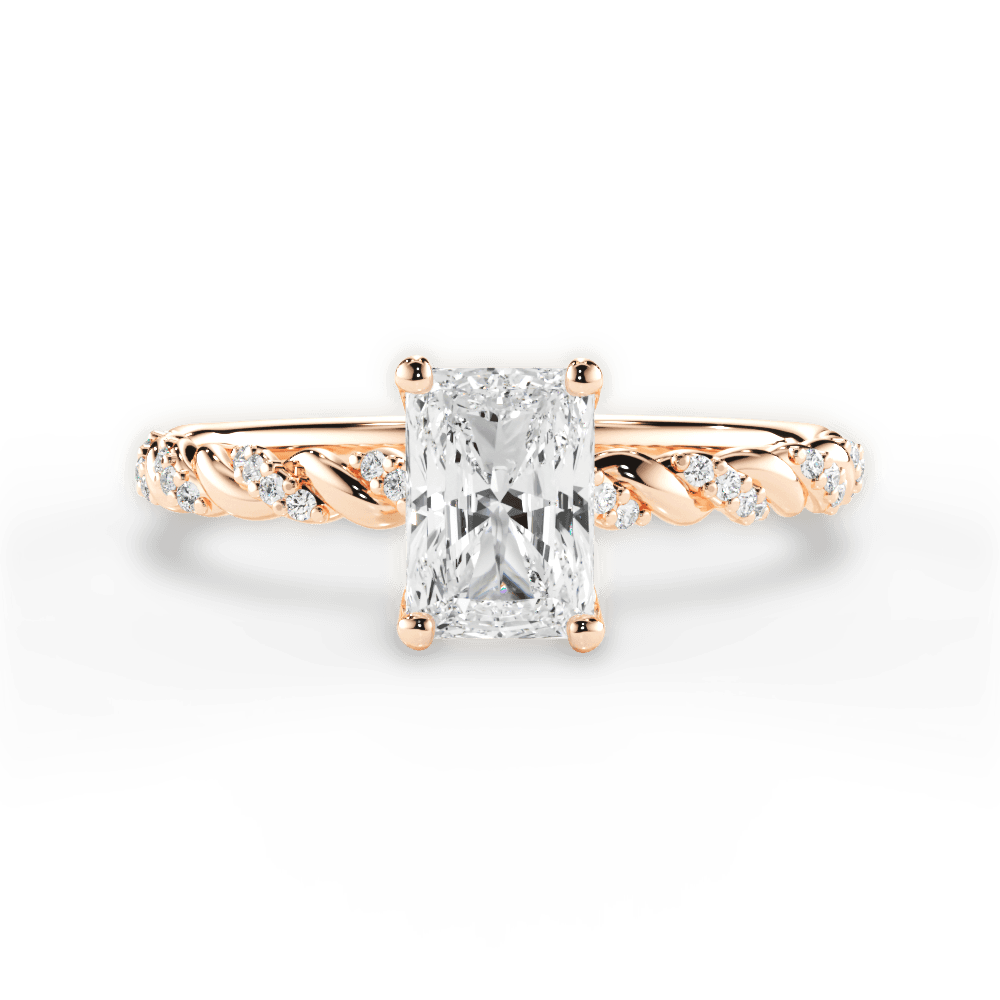 Cindy Radiant Cut Lab Grown Diamond 18Kt Rose Gold Engagement Ring