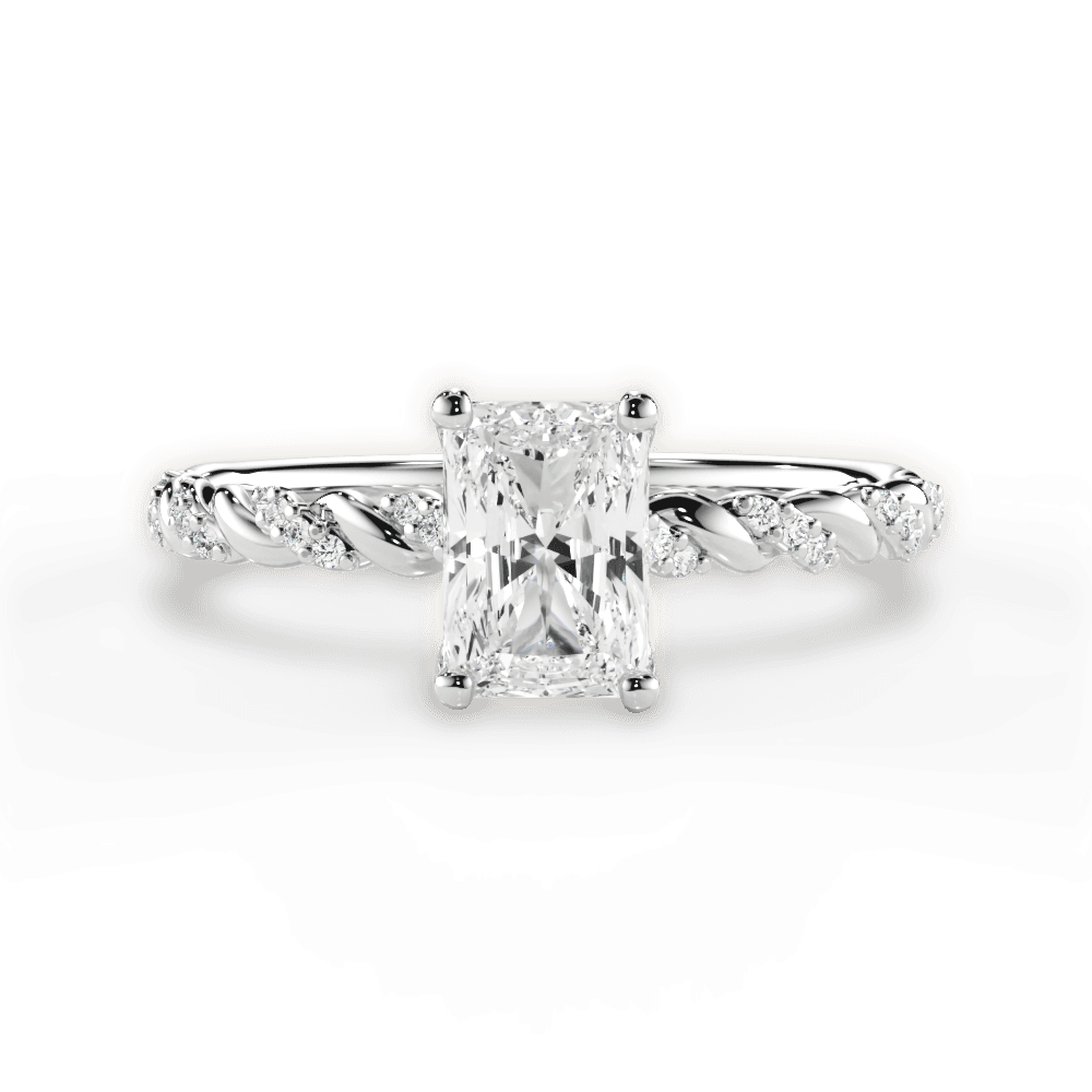 Cindy Radiant Cut Lab Grown Diamond 14Kt White Gold Engagement Ring