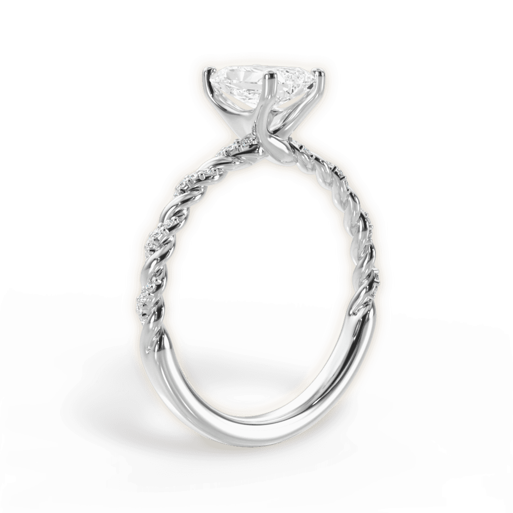 Cindy Radiant Cut Lab Grown Diamond 18Kt White Gold Engagement Ring - View 4