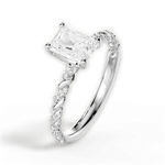 Cindy Radiant Cut Lab Grown Diamond 18Kt White Gold Engagement Ring - View 3