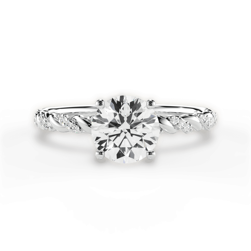 Cindy Round Cut Lab Grown Diamond Platinum Engagement Ring