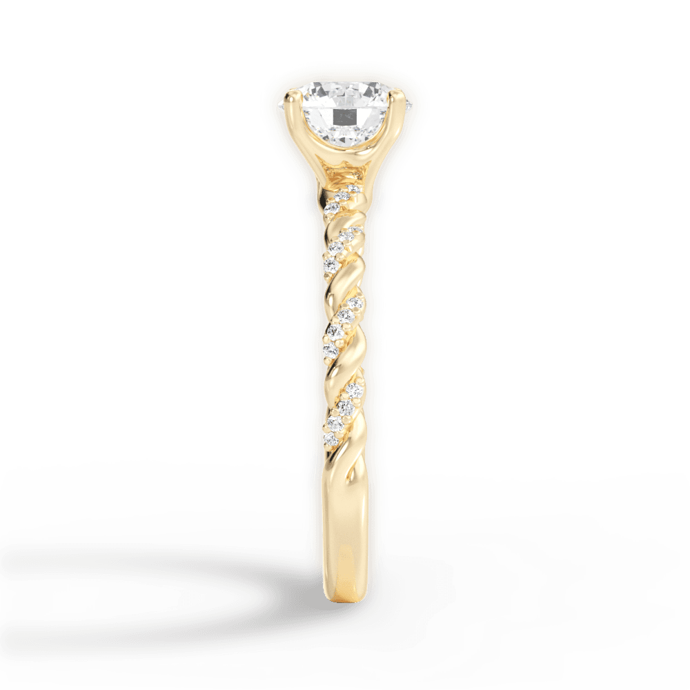 Cindy Round Cut Lab Grown Diamond 18Kt Yellow Gold Engagement Ring - View 4