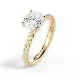 Cindy Round Cut Lab Grown Diamond 18Kt Yellow Gold Engagement Ring - View 2