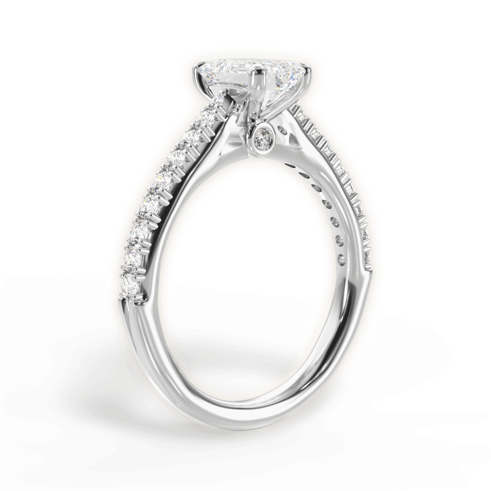 Frances Emerald Cut Lab Grown Diamond Platinum Engagement Ring - View 3