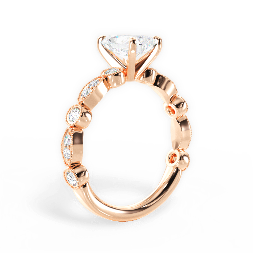 Edith Radiant Cut Lab Grown Diamond 18Kt Rose Gold Engagement Ring - View 3