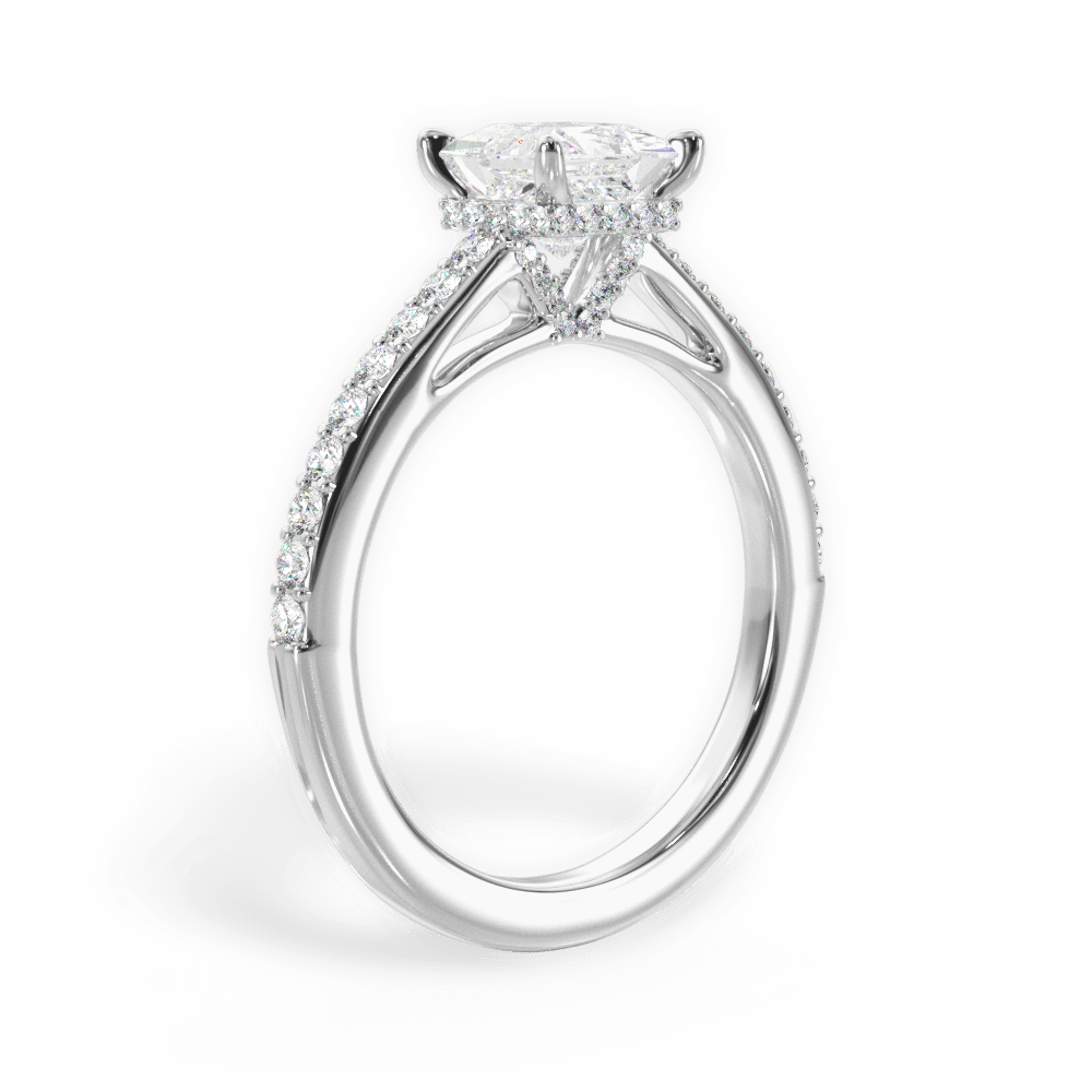 Joan Princess Cut Lab Grown Diamond 18Kt White Gold Engagement Ring - View 2