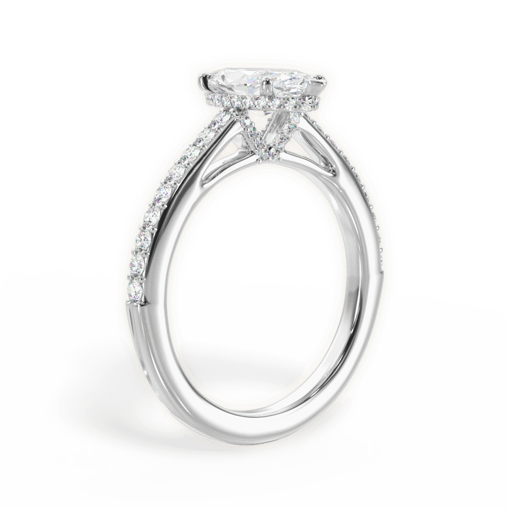 Joan Marquise Cut Lab Grown Diamond Platinum Engagement Ring - View 3
