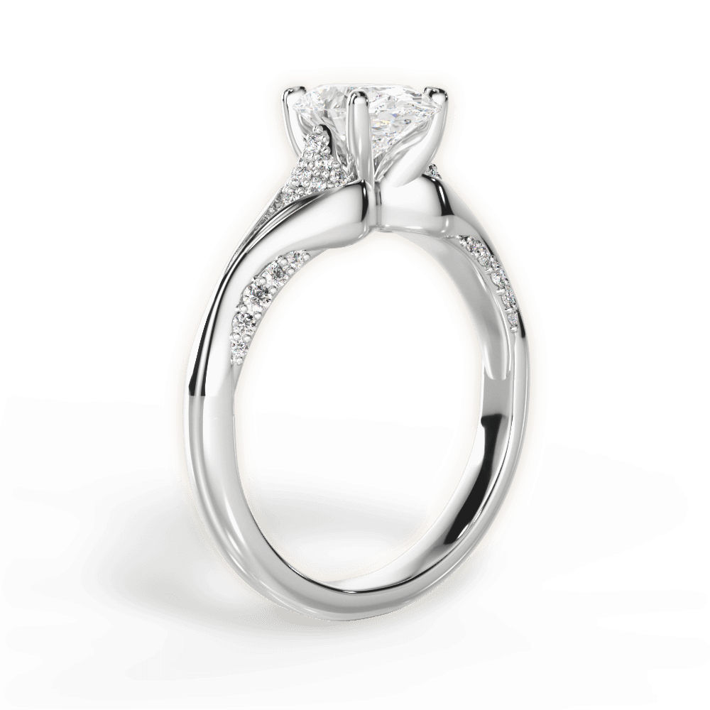 Isabel Oval Cut Lab Grown Diamond 14Kt White Gold Engagement Ring - View 2