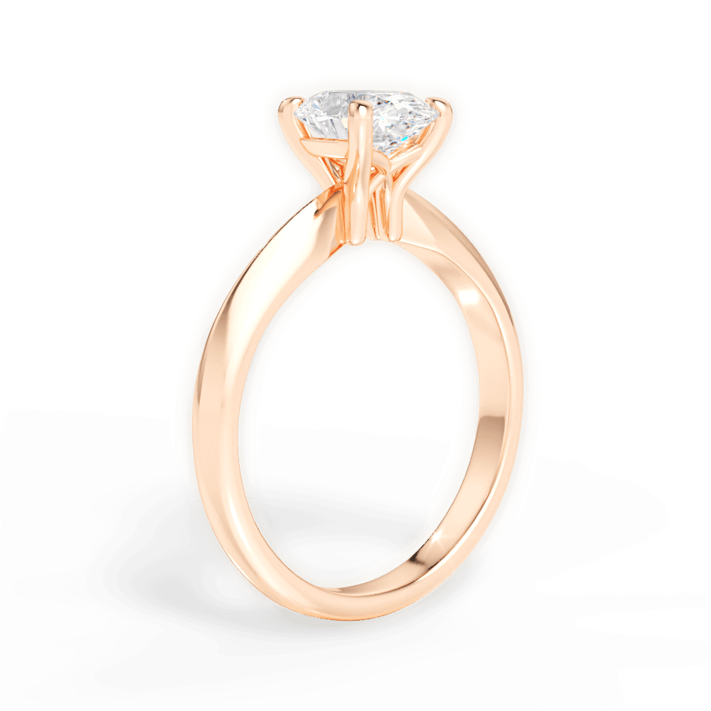 Beth Oval Cut Lab Grown Diamond 18Kt Rose Gold Engagement Ring - View 3