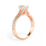 Kendra Round Cut Lab Grown Diamond 18Kt Rose Gold Engagement Ring - View 3