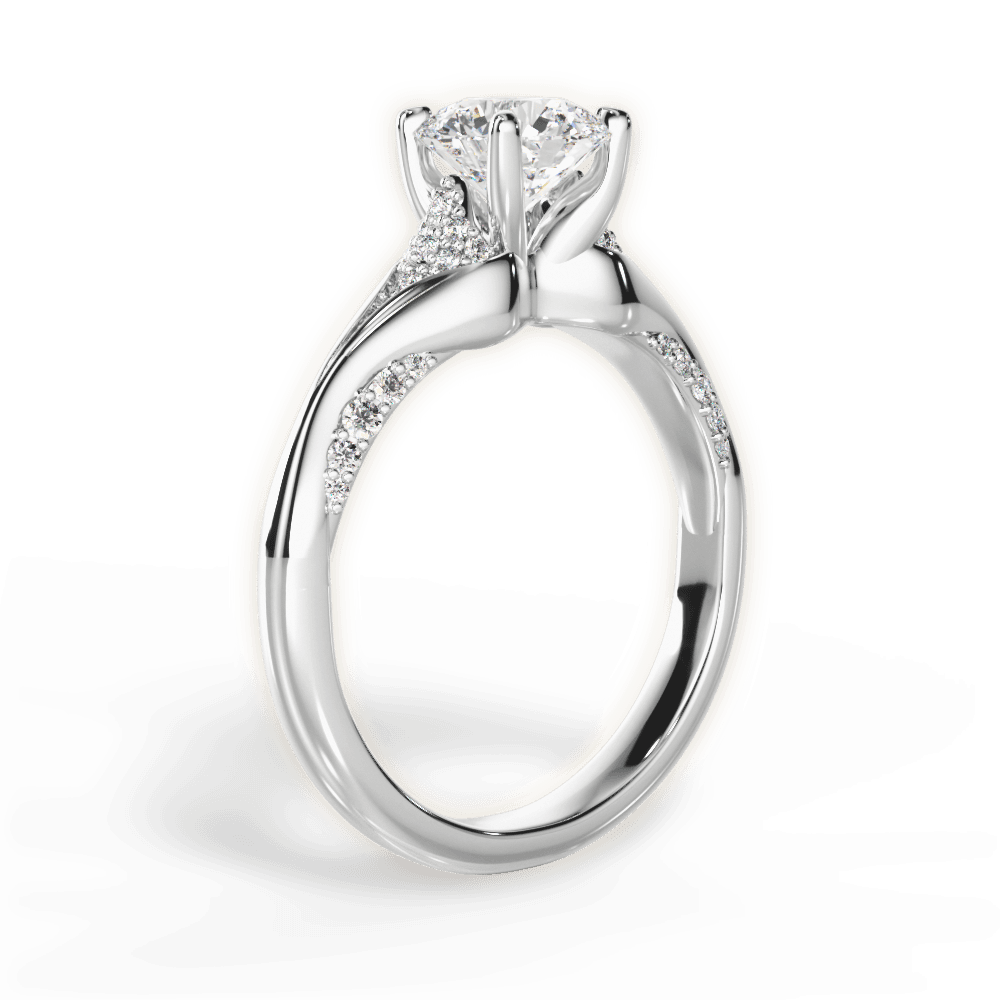 Isabel Round Cut Lab Grown Diamond 18Kt White Gold Engagement Ring - View 2