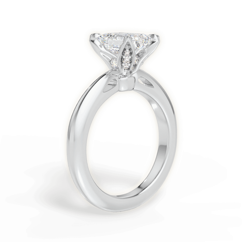 Elaine Emerald Cut Lab Grown Diamond Platinum Engagement Ring - View 2
