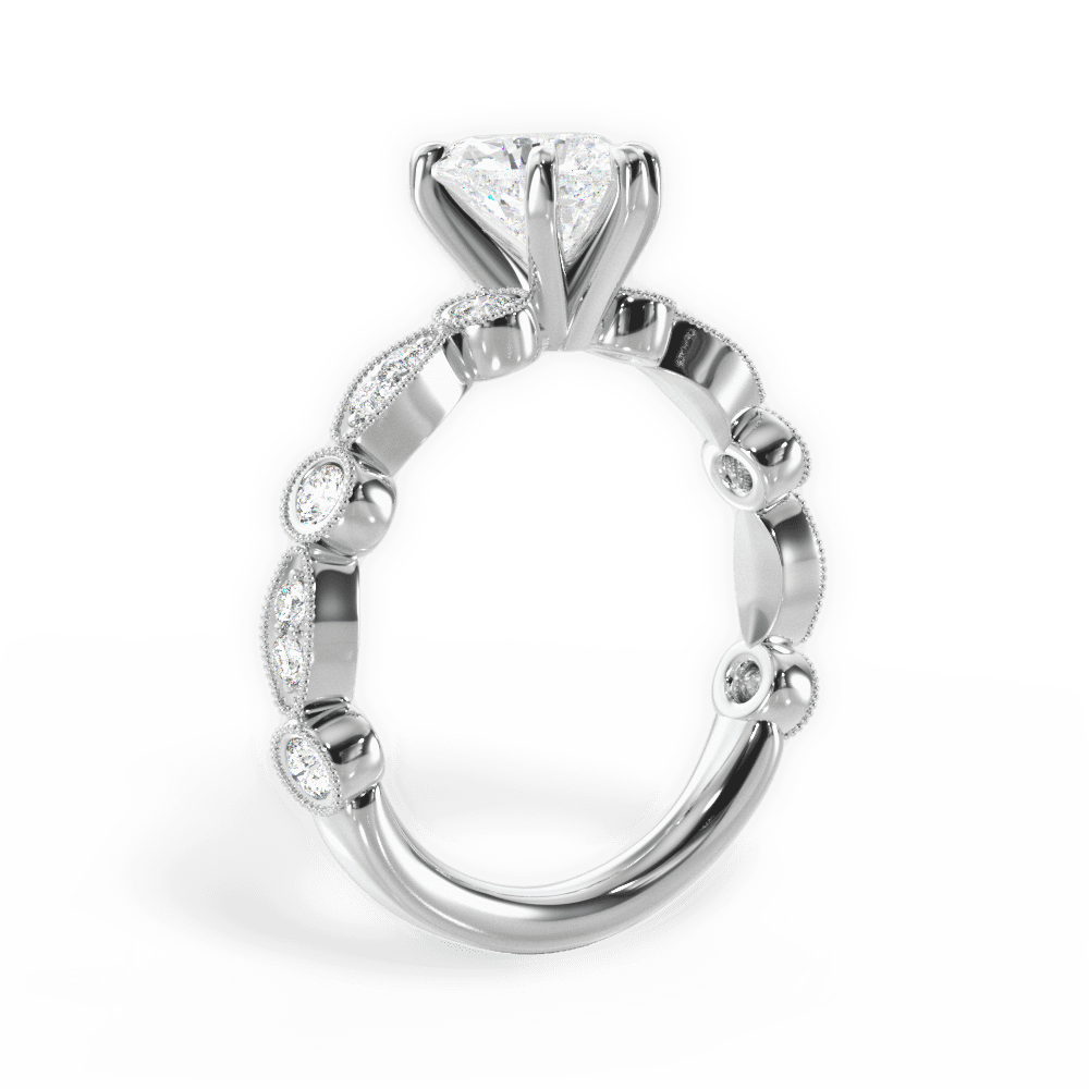 Edith Heart Cut Lab Grown Diamond 18Kt White Gold Engagement Ring - View 3