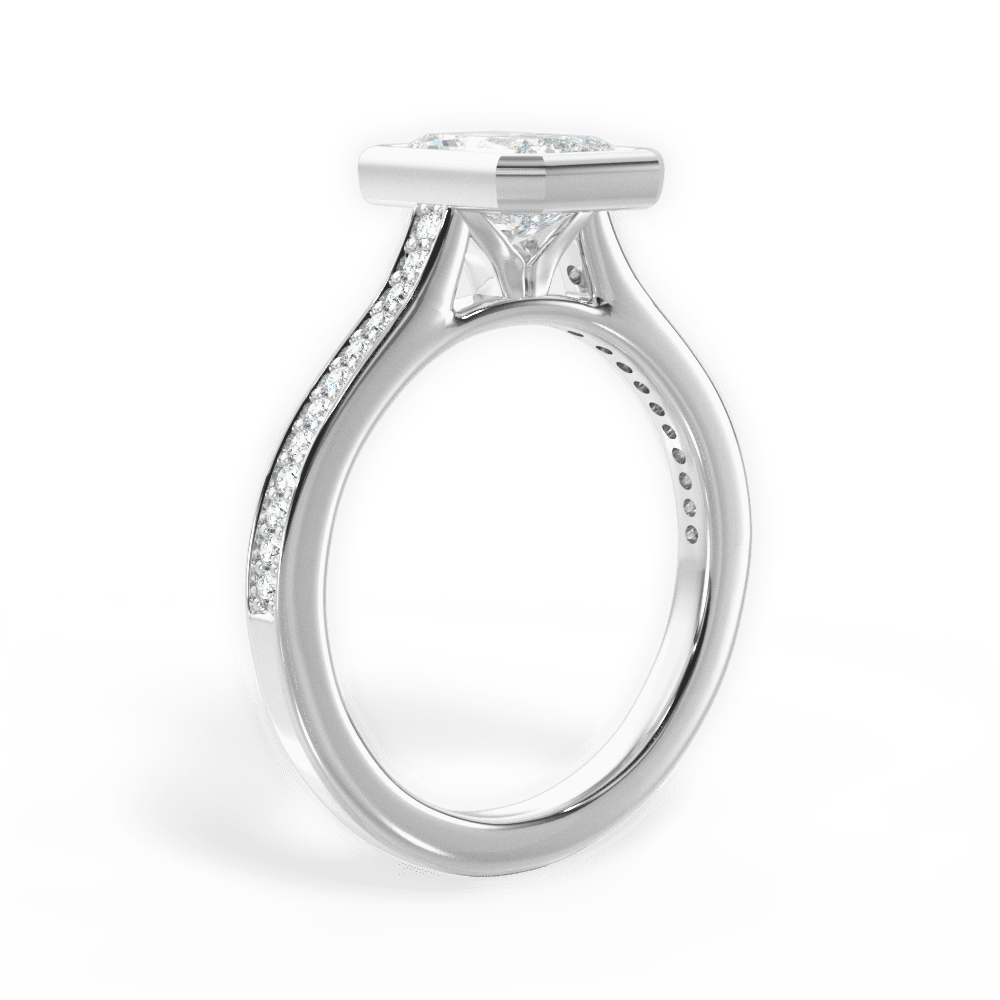 Deanna Radiant Cut Lab Grown Diamond 14Kt White Gold Engagement Ring - View 2