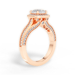 Lillian Cushion Cut Lab Grown Diamond 18Kt Rose Gold Engagement Ring - View 2