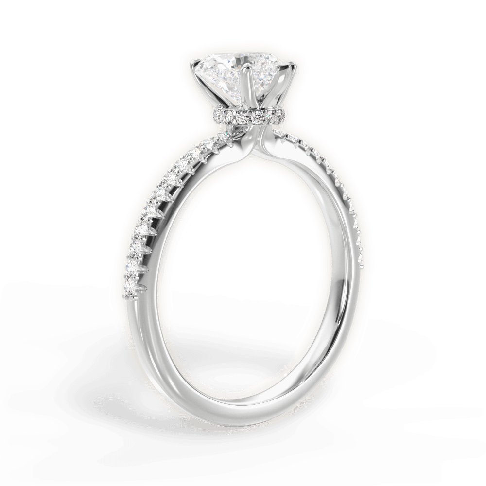 Giselle Heart Cut Lab Grown Diamond Platinum Engagement Ring - View 2