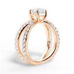 Lauren Asscher Cut Lab Grown Diamond 18Kt Rose Gold Engagement Ring - View 3