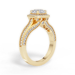 Lillian Asscher Cut Lab Grown Diamond 18Kt Yellow Gold Engagement Ring - View 2