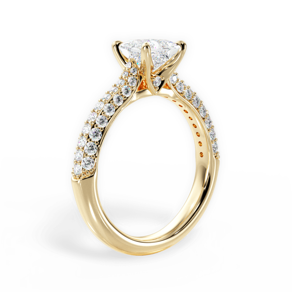 Kira Princess Cut Lab Grown Diamond 18Kt Yellow Gold Engagement Ring - View 3