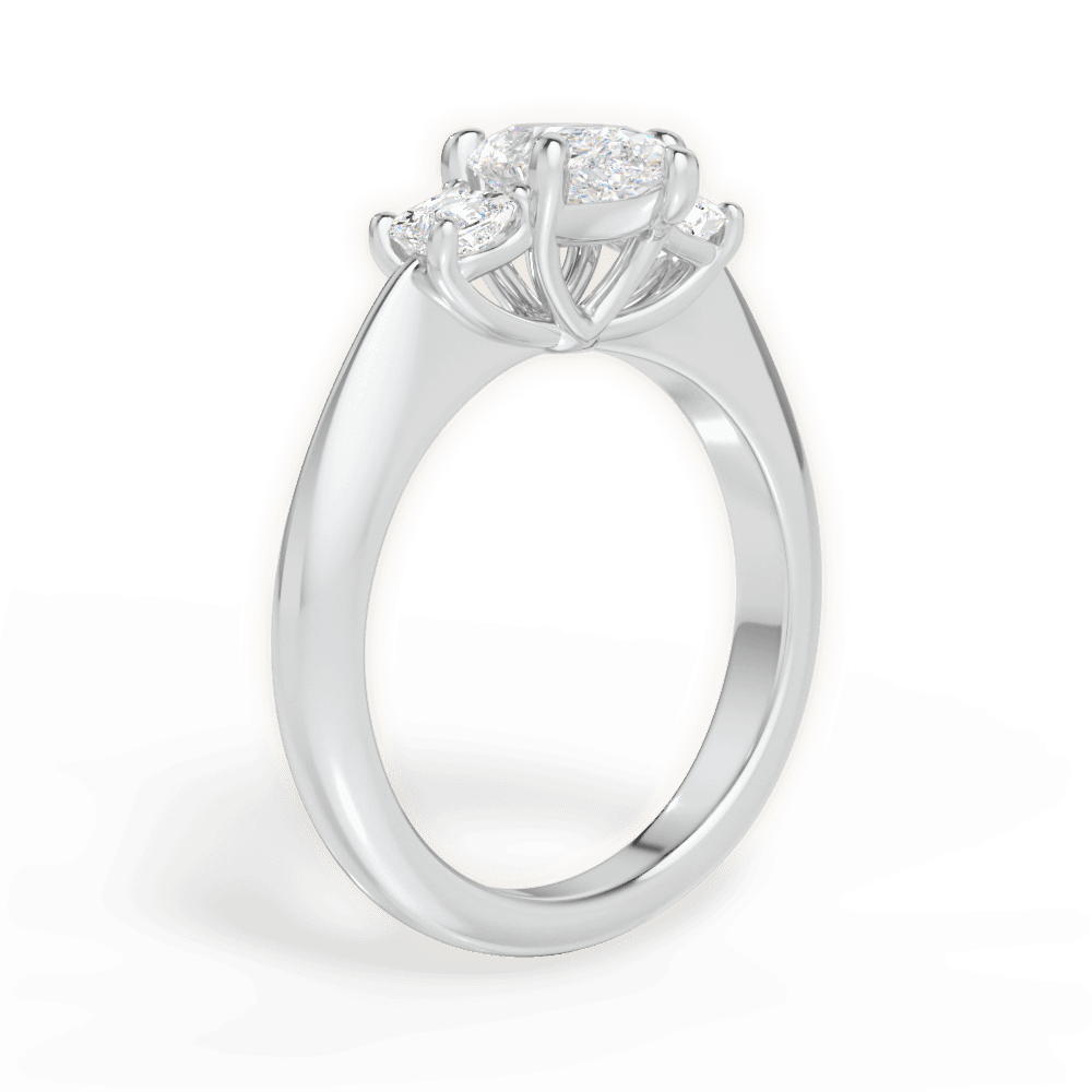 Dorothy Pear Cut Lab Grown Diamond Platinum Engagement Ring - View 2