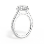Jeanne Oval Cut Lab Grown Diamond 14Kt White Gold Engagement Ring - View 3