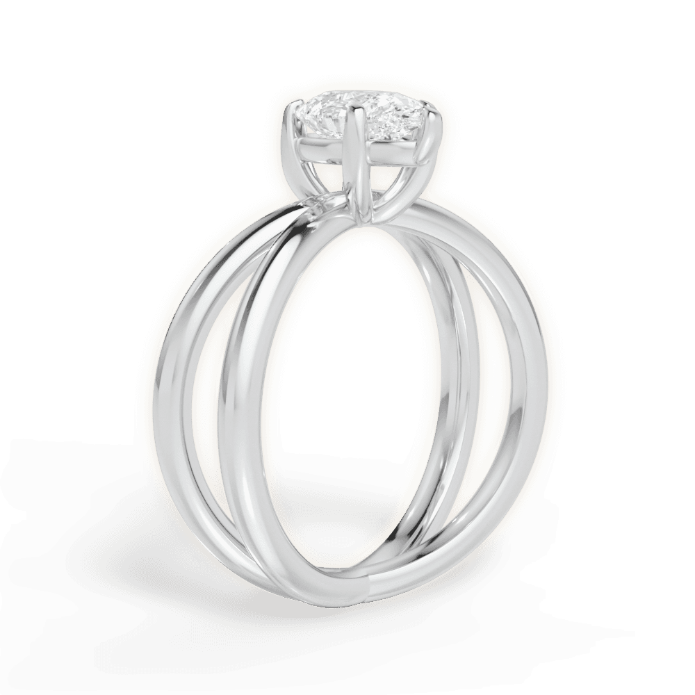 Ada Pear Cut Lab Grown Diamond Platinum Engagement Ring - View 3