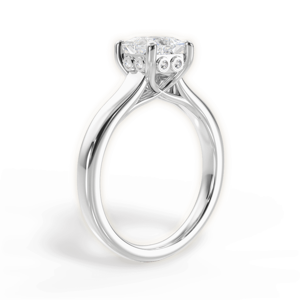 Carol Princess Cut Lab Grown Diamond Platinum Engagement Ring - View 3