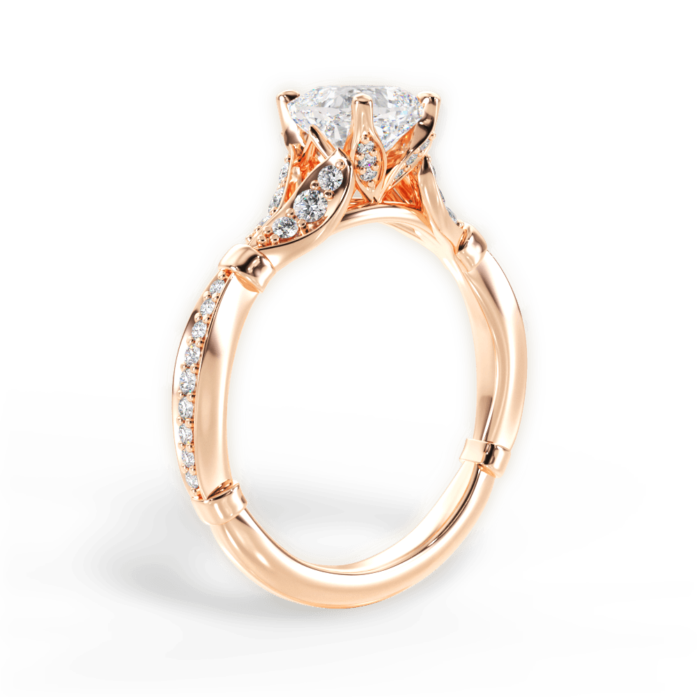 Geraldine Cushion Cut Lab Grown Diamond 18Kt Rose Gold Engagement Ring - View 2