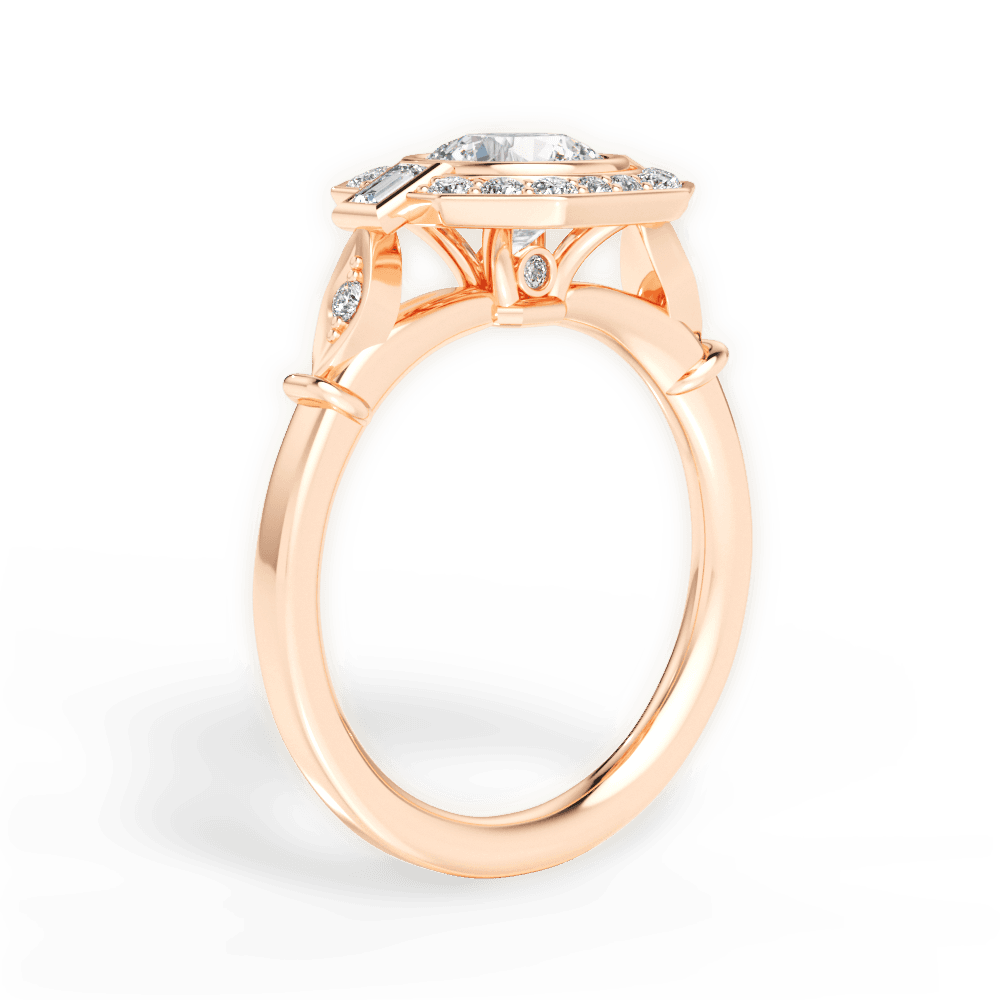 Jenna Round Cut Lab Grown Diamond 18Kt Rose Gold Engagement Ring - View 2