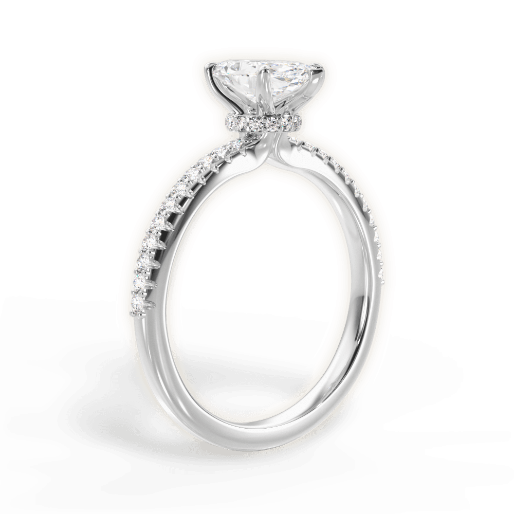 Giselle Marquise Cut Lab Grown Diamond 14Kt White Gold Engagement Ring - View 4