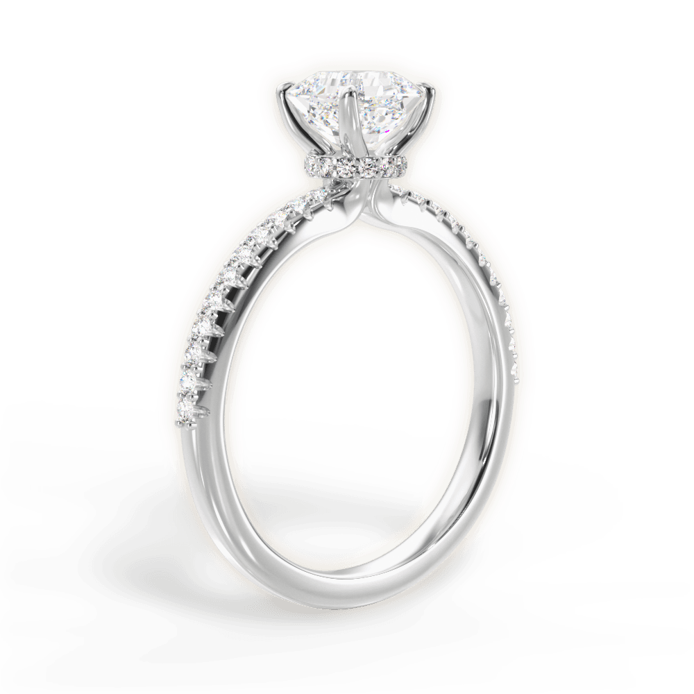 Giselle Asscher Cut Lab Grown Diamond Platinum Engagement Ring - View 3