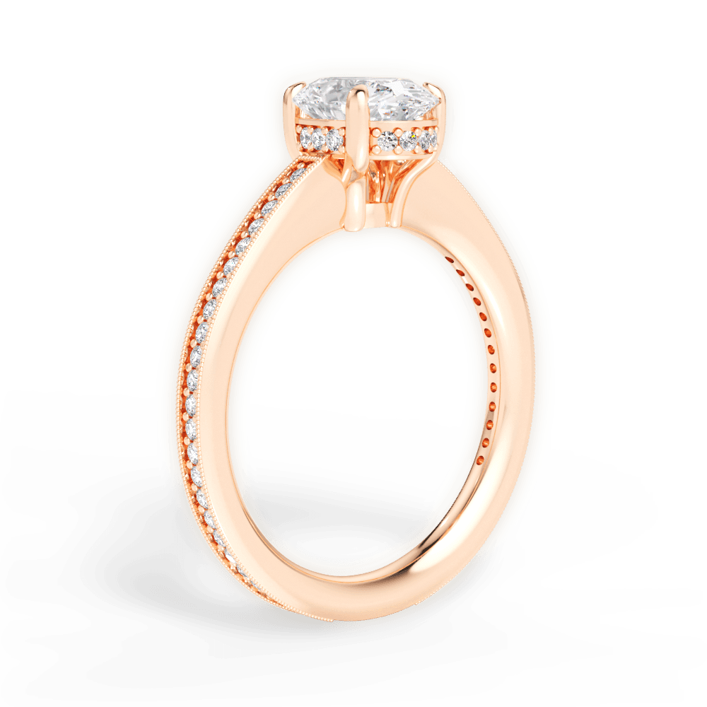 Janet Oval Cut Lab Grown Diamond 18Kt Rose Gold Engagement Ring - View 2