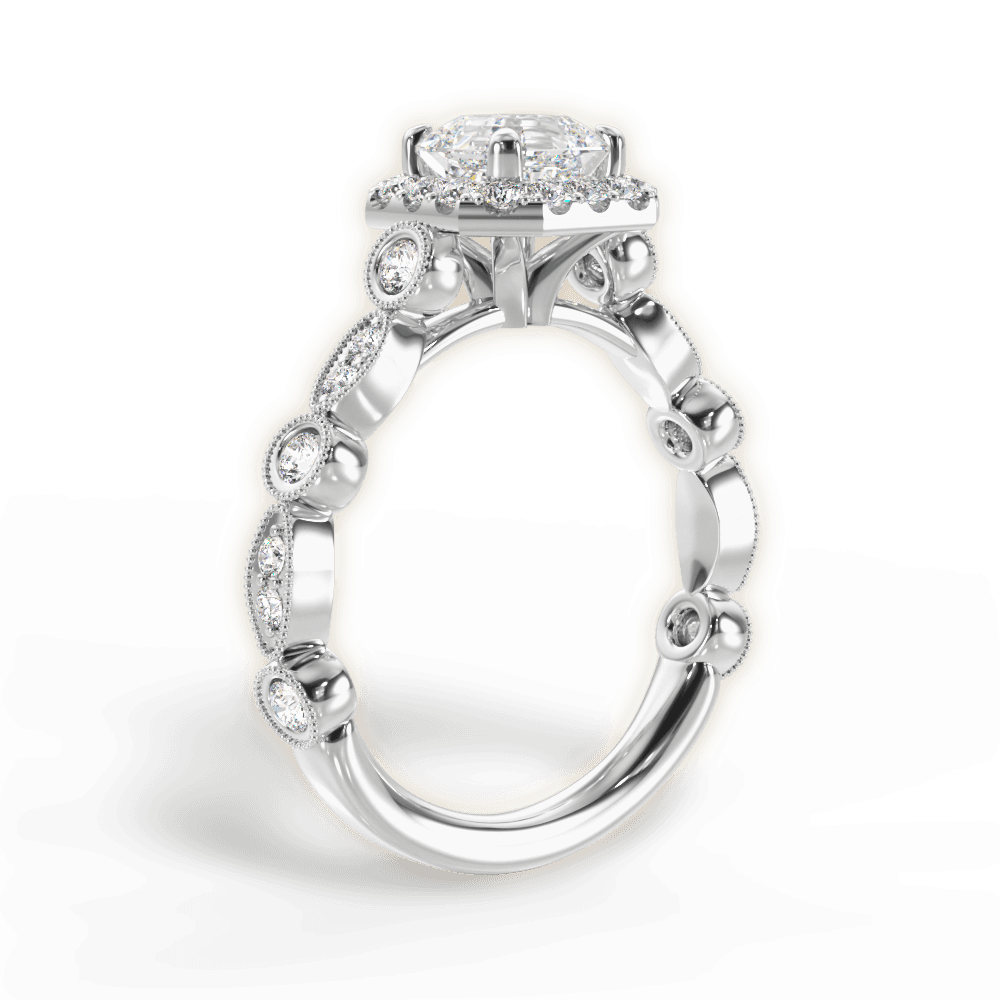 Irene Asscher Cut Lab Grown Diamond Platinum Engagement Ring - View 3