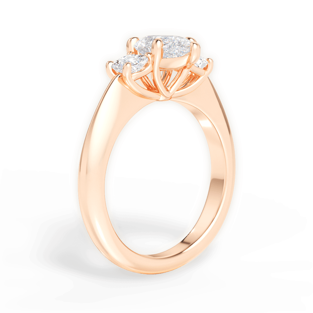 Dorothy Pear Cut Lab Grown Diamond 18Kt Rose Gold Engagement Ring - View 3