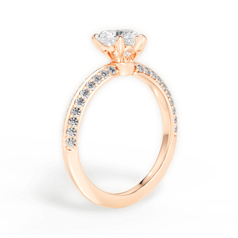 Gail Heart Cut Lab Grown Diamond 18Kt Rose Gold Engagement Ring - View 2