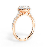 Leah Oval Cut Lab Grown Diamond 18Kt Rose Gold Engagement Ring - View 2