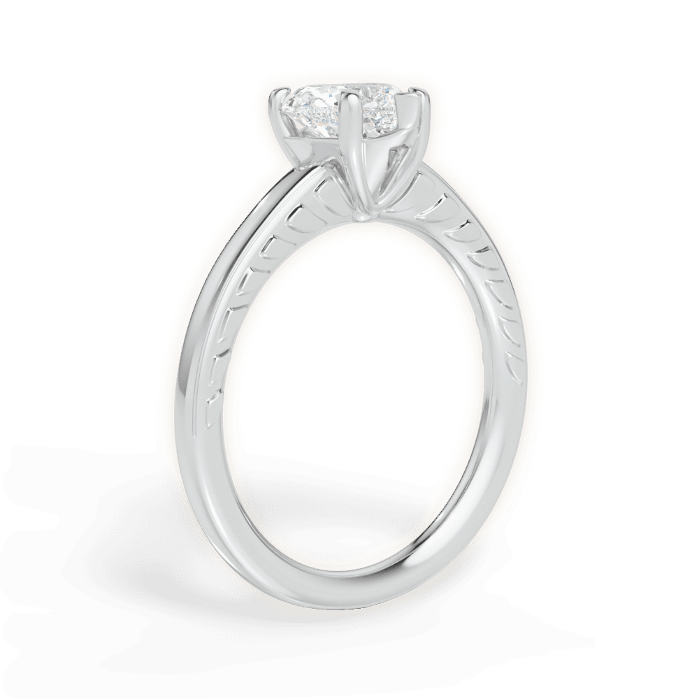 Annette Heart Cut Lab Grown Diamond 18Kt White Gold Engagement Ring - View 4