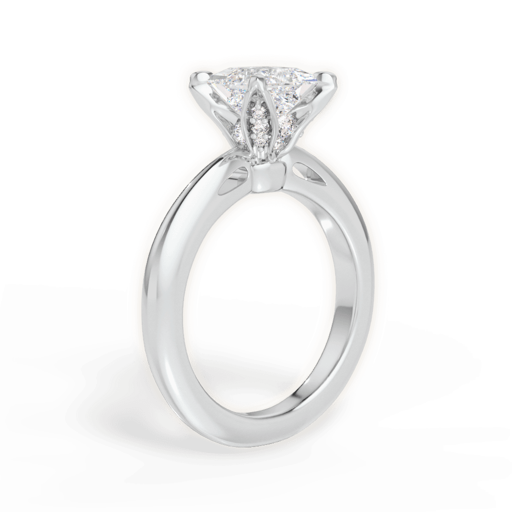 Elaine Princess Cut Lab Grown Diamond 14Kt White Gold Engagement Ring - View 2