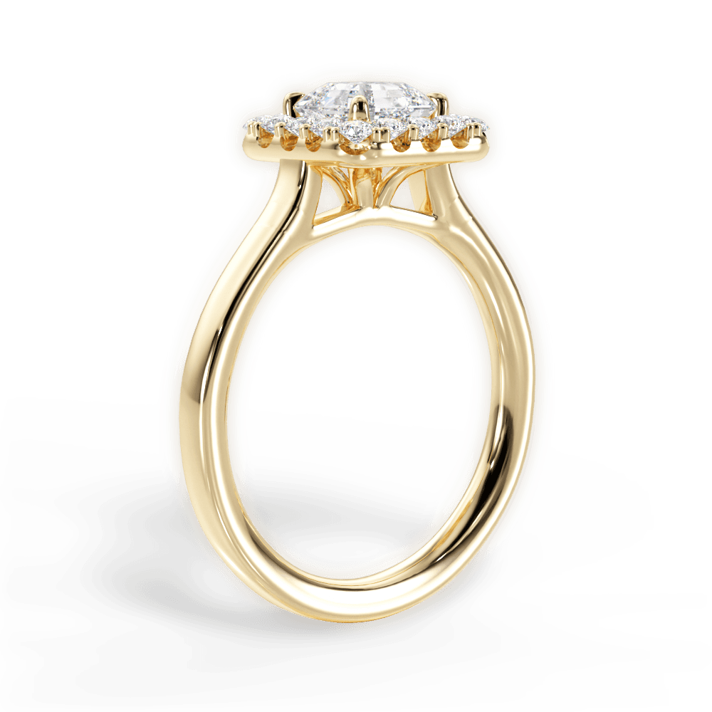Fiona Asscher Cut Lab Grown Diamond 18Kt Yellow Gold Engagement Ring - View 2