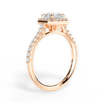 Leah Asscher Cut Lab Grown Diamond 18Kt Rose Gold Engagement Ring - View 2