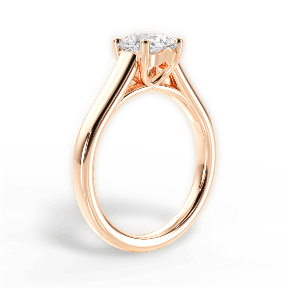 Ariana Round Cut Lab Grown Diamond 18Kt Rose Gold Engagement Ring - View 2