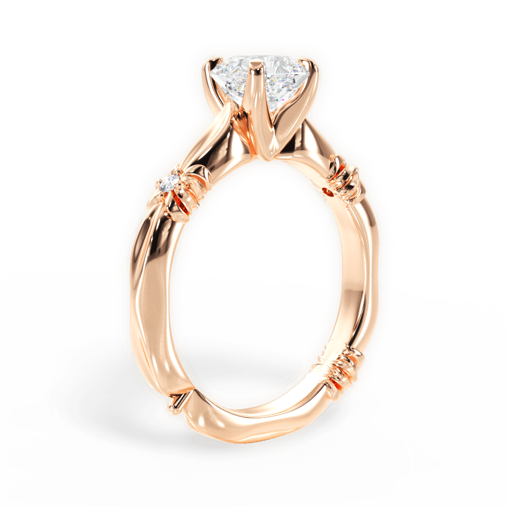 Claire Asscher Cut Lab Grown Diamond 18Kt Rose Gold Engagement Ring - View 2