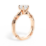 Claire Asscher Cut Lab Grown Diamond 18Kt Rose Gold Engagement Ring - View 2