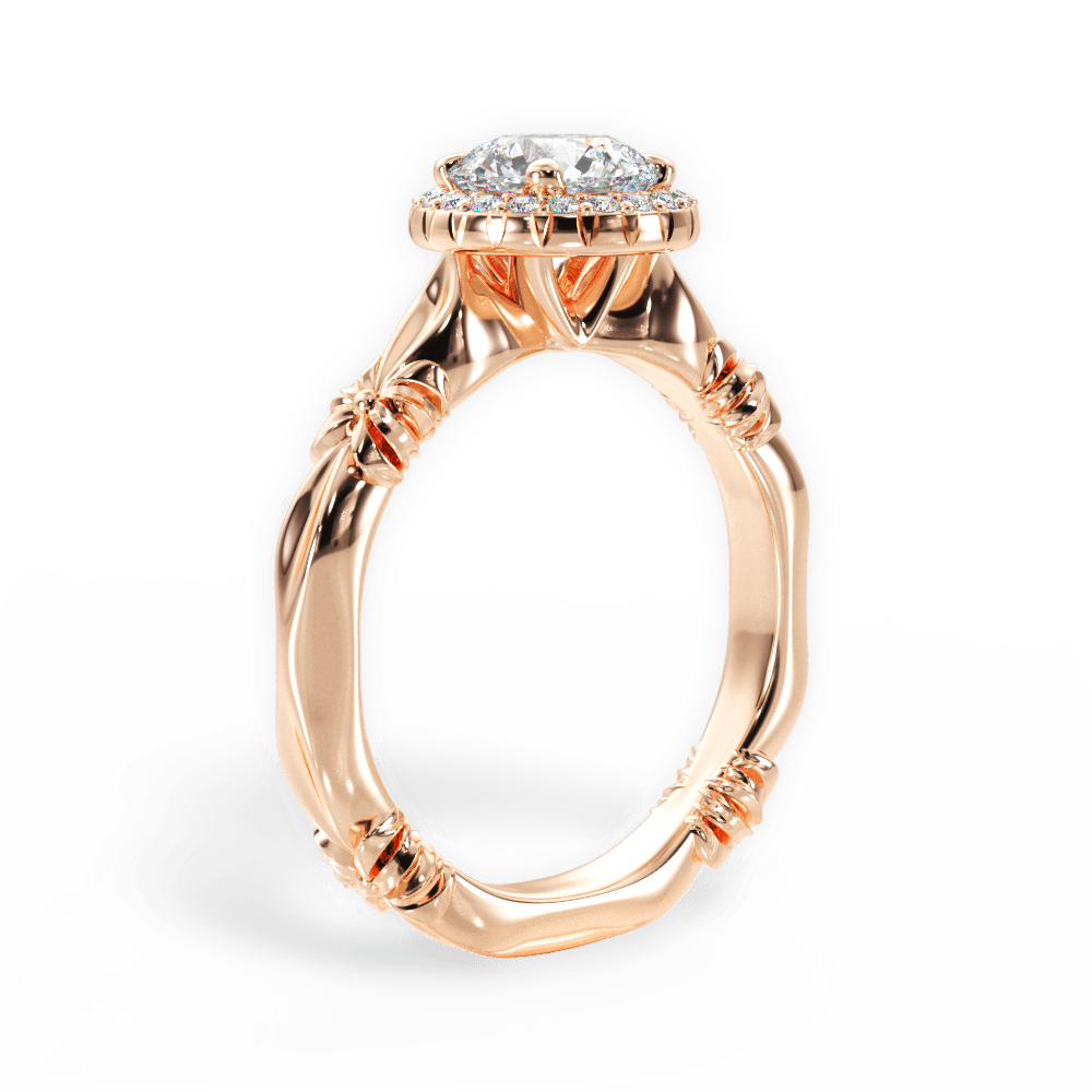 Erica Round Cut Lab Grown Diamond 18Kt Rose Gold Engagement Ring - View 4